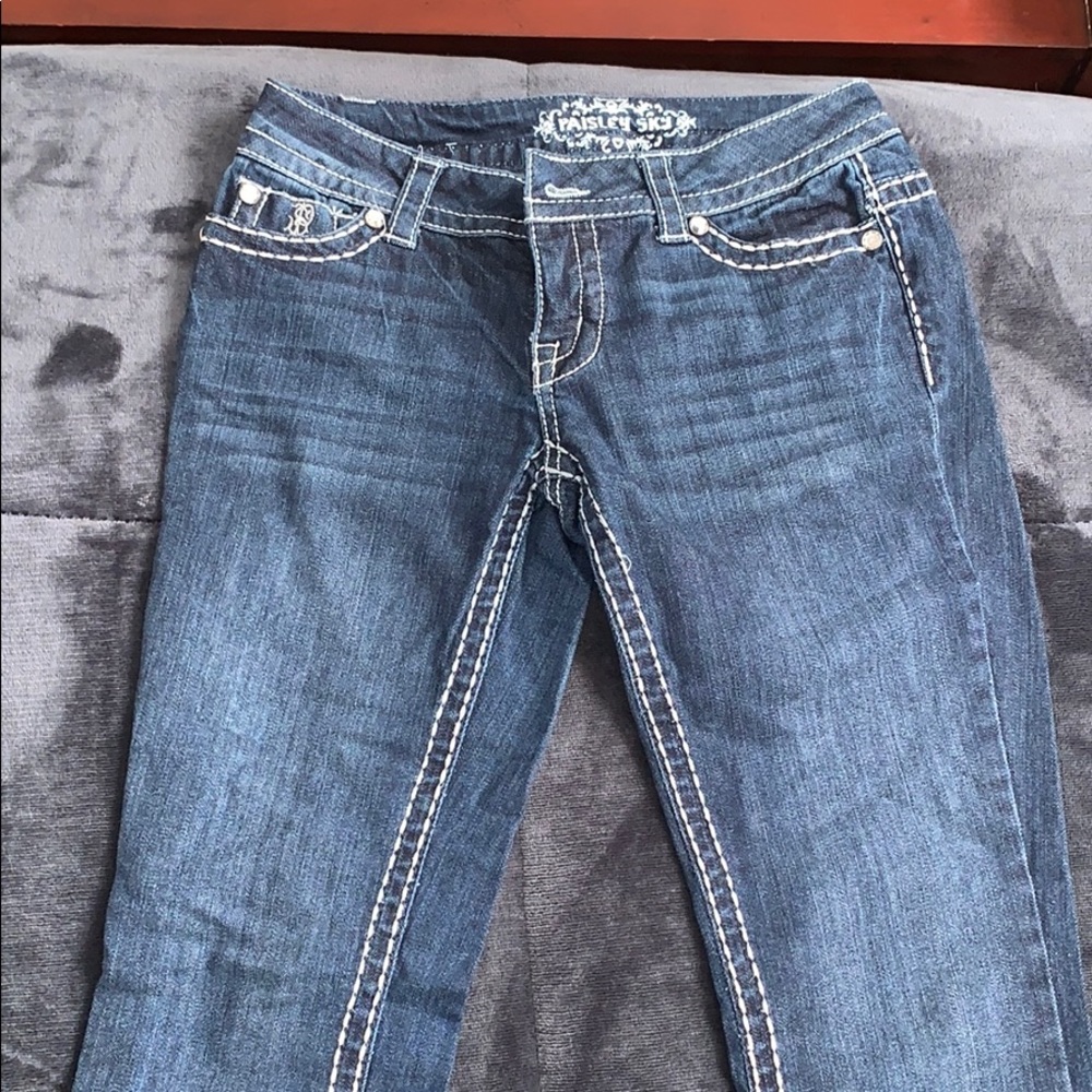 Women’s boot-cut jeans.